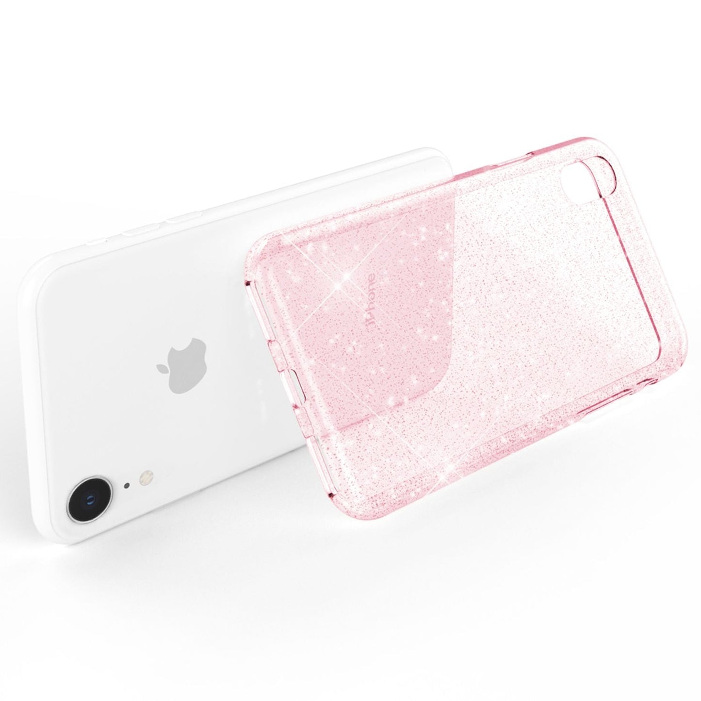 NALIA Glitzerhülle für iPhone XR – Funkelndes Silikon Case – DAZZLIN (Transparent & Stoßfest) – Marke aus Berlin