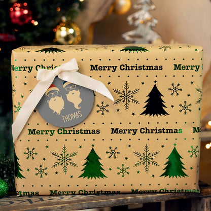 Christbaumschmuck aus Holz - Cool Santa - Weihnachtsanhänger mit Namen