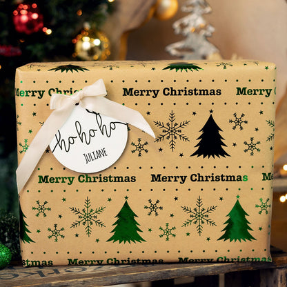 Christbaumschmuck aus Holz - Hohoho - Weihnachtsanhänger mit Namen