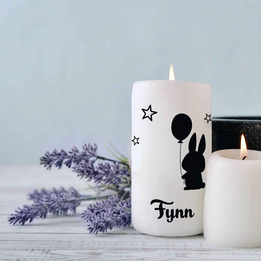 Kleine Kinder Trauerkerze "Hase Silhouette"