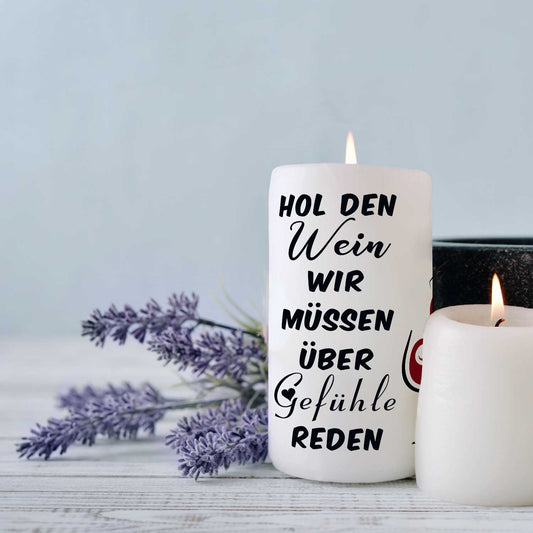 Kleine Kerze "Hol den Wein"