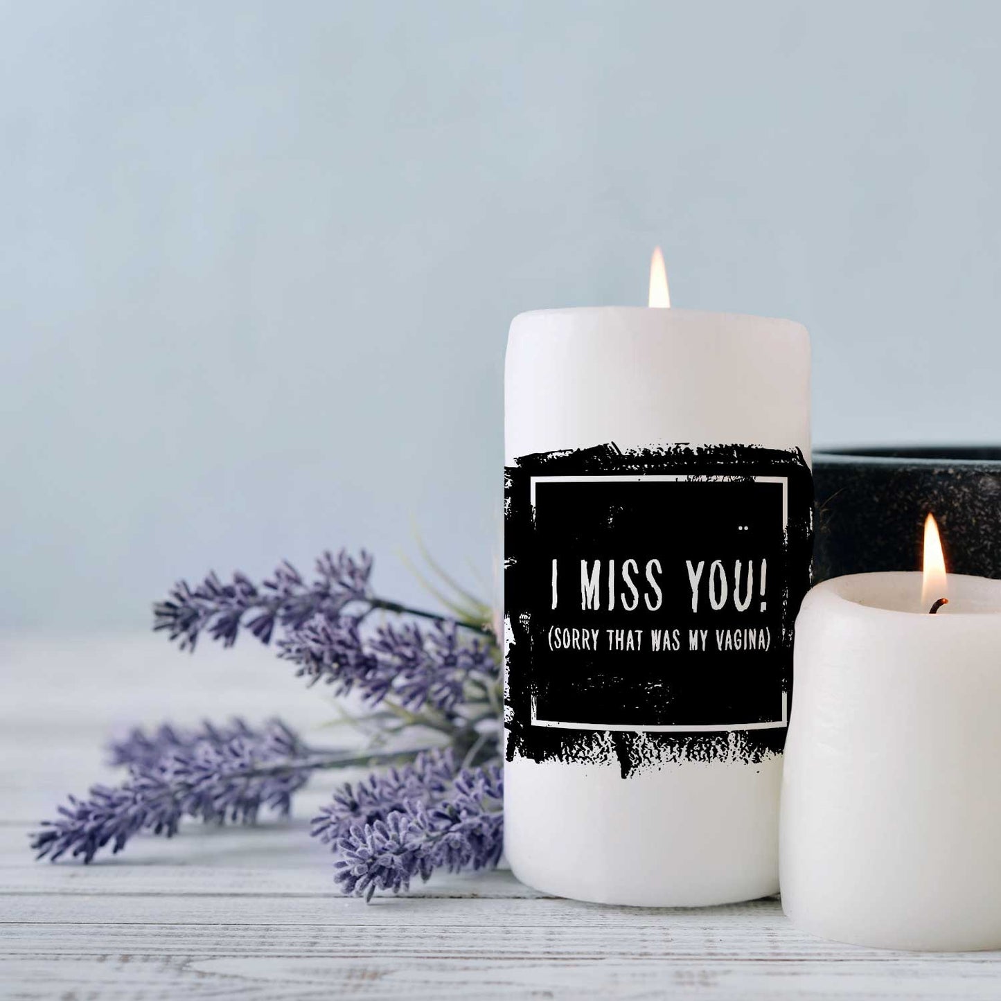 Kleine Kerze mit Spruch "I Miss You"