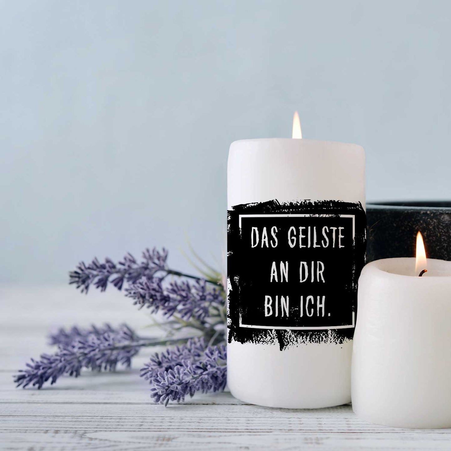 Kleine Kerze mit Spruch "Das Geilste an Dir"
