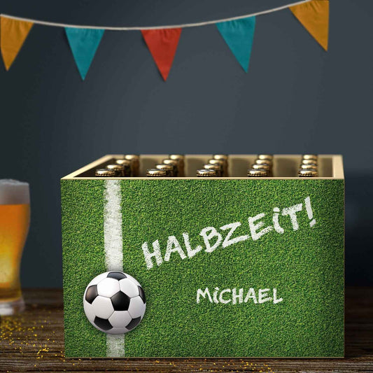 DIY Bierkasten Banderole mit 24 Deckelaufklebern - Fussball Motiv