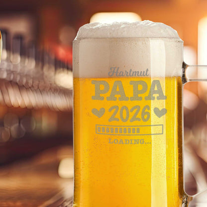 Montana Bierkrug mit Gravur "Papa Loading" mit Namen