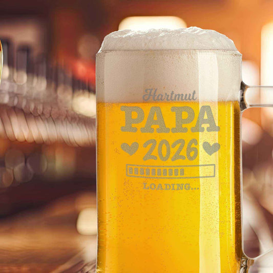 Montana Bierkrug mit Gravur "Papa Loading" mit Namen