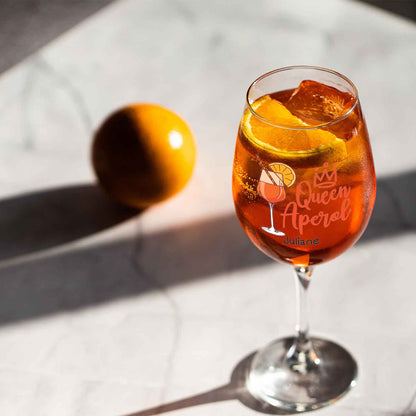Leonardo Weinglas mit UV-Druck - "Queen Aperol" mit Name