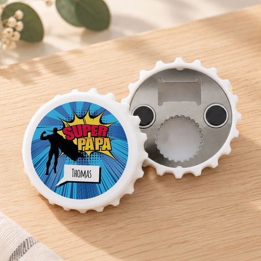 Flaschenöffner mit UV Druck - Superhelden Design - Personalisiert mit Namen