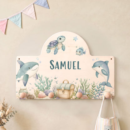 Personalisierte Garderobe fürs Kinderzimmer - See