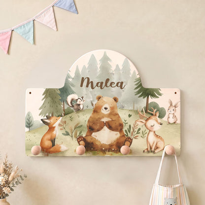 Personalisierte Garderobe fürs Kinderzimmer - Wald