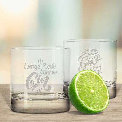 2er Set Montana GIN-Gläser "Lange Rede kurzer GIN" & "Ich bin GIN und Weg"
