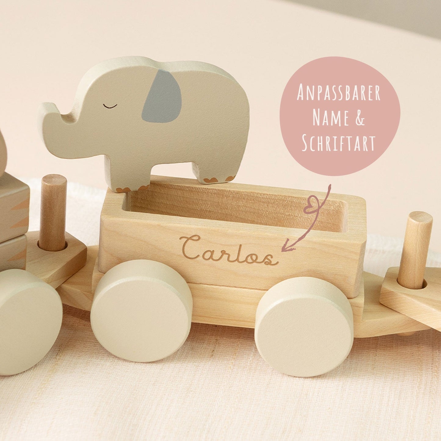 Holzeisenbahn von Jollein - personalisiert mit Name