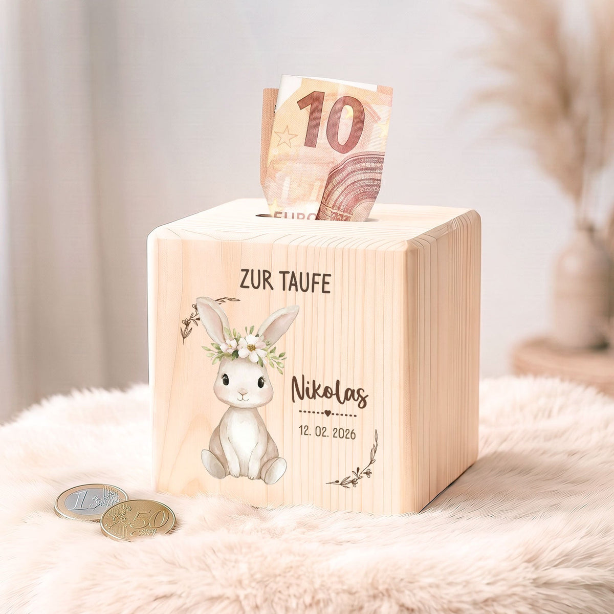 Spardose aus Holz - Tiere
