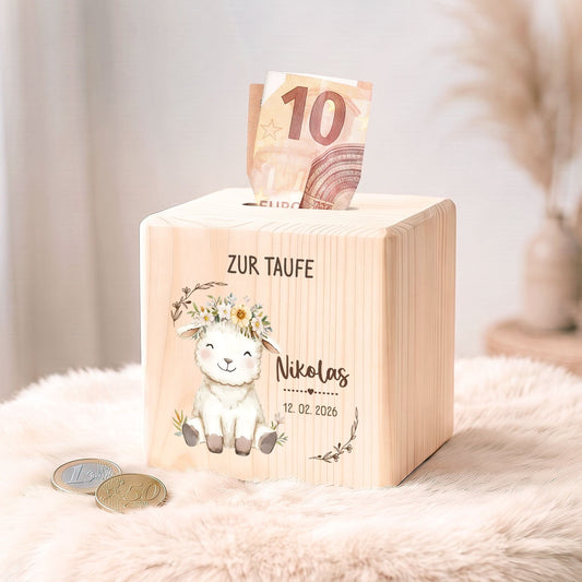 Spardose aus Holz - Tiere