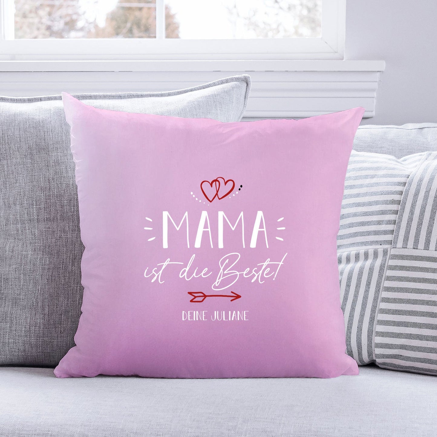 Personalisiertes Kissen mit Motiv - Mama ist die Beste
