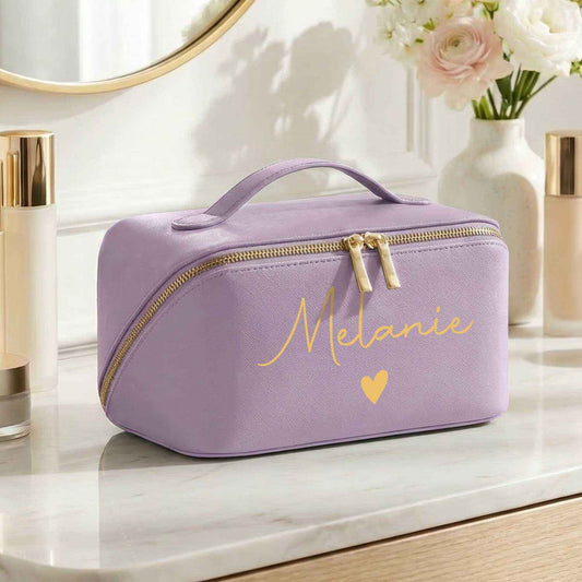 Personalisierte eckige Kosmetiktasche mit Name für Kosmetik & MakeUp