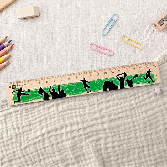Lineal zur Einschulung im Fußball Design für Kinder aus Holz
