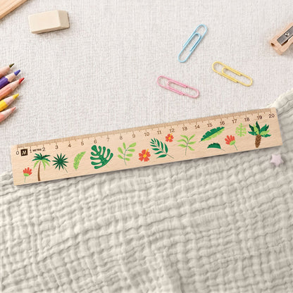 Lineal zur Einschulung im Jungle Design für Kinder aus Holz