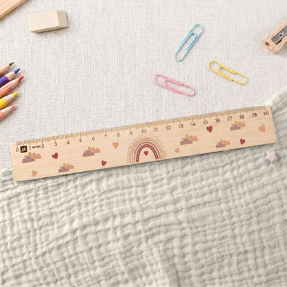 Lineal zur Einschulung im Regenbogen Design für Kinder aus Holz