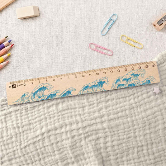Lineal zur Einschulung im Wellen Design für Kinder aus Holz
