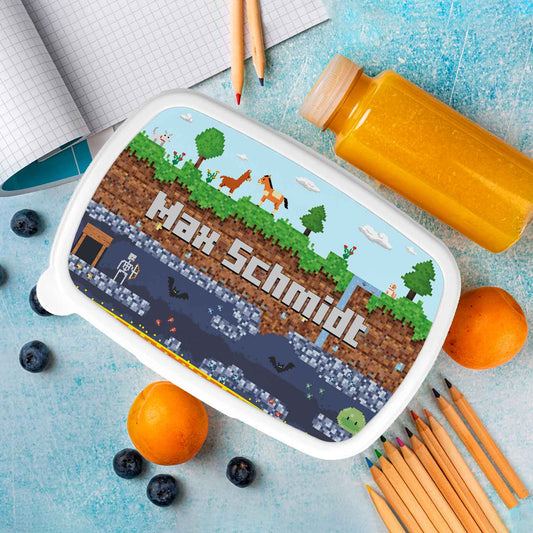 Bedruckte Lunchbox für Kinder - Pixelerde