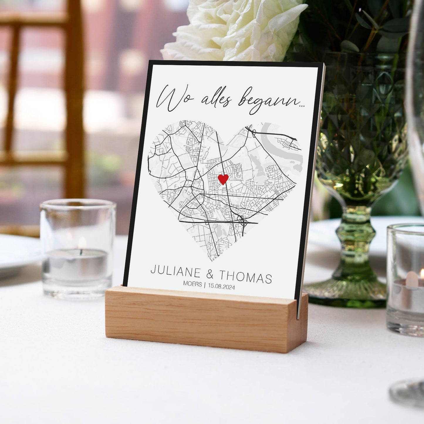 Holzschild "Wo alles begann" - Personalisiertes Geschenk mit Wunschkoordinaten