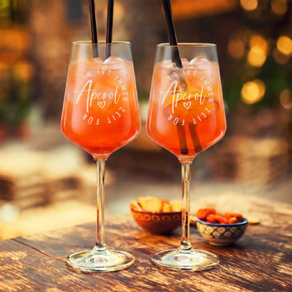 Leonardo Weinglas mit Gravur - "Zeit für Aperol"