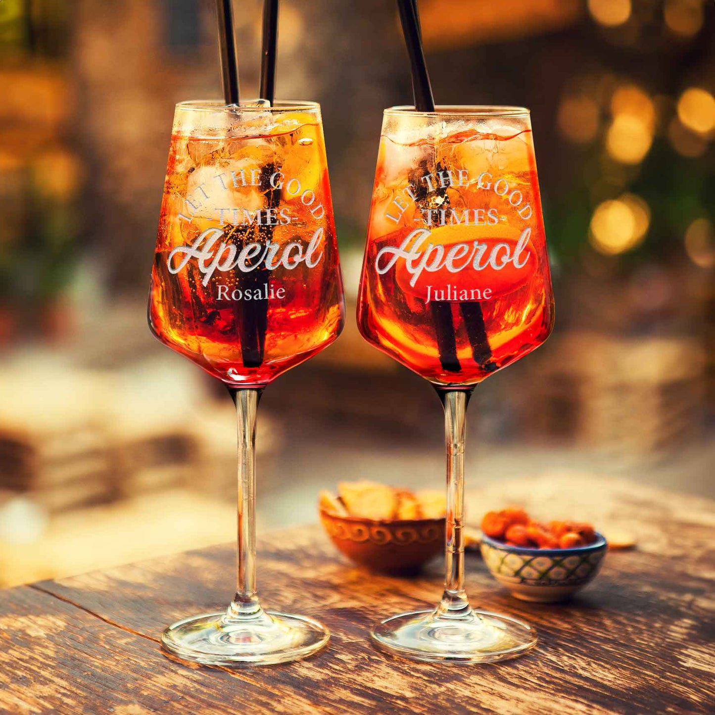 Leonardo Weinglas mit Gravur - "Let the good times Aperol" mit Name