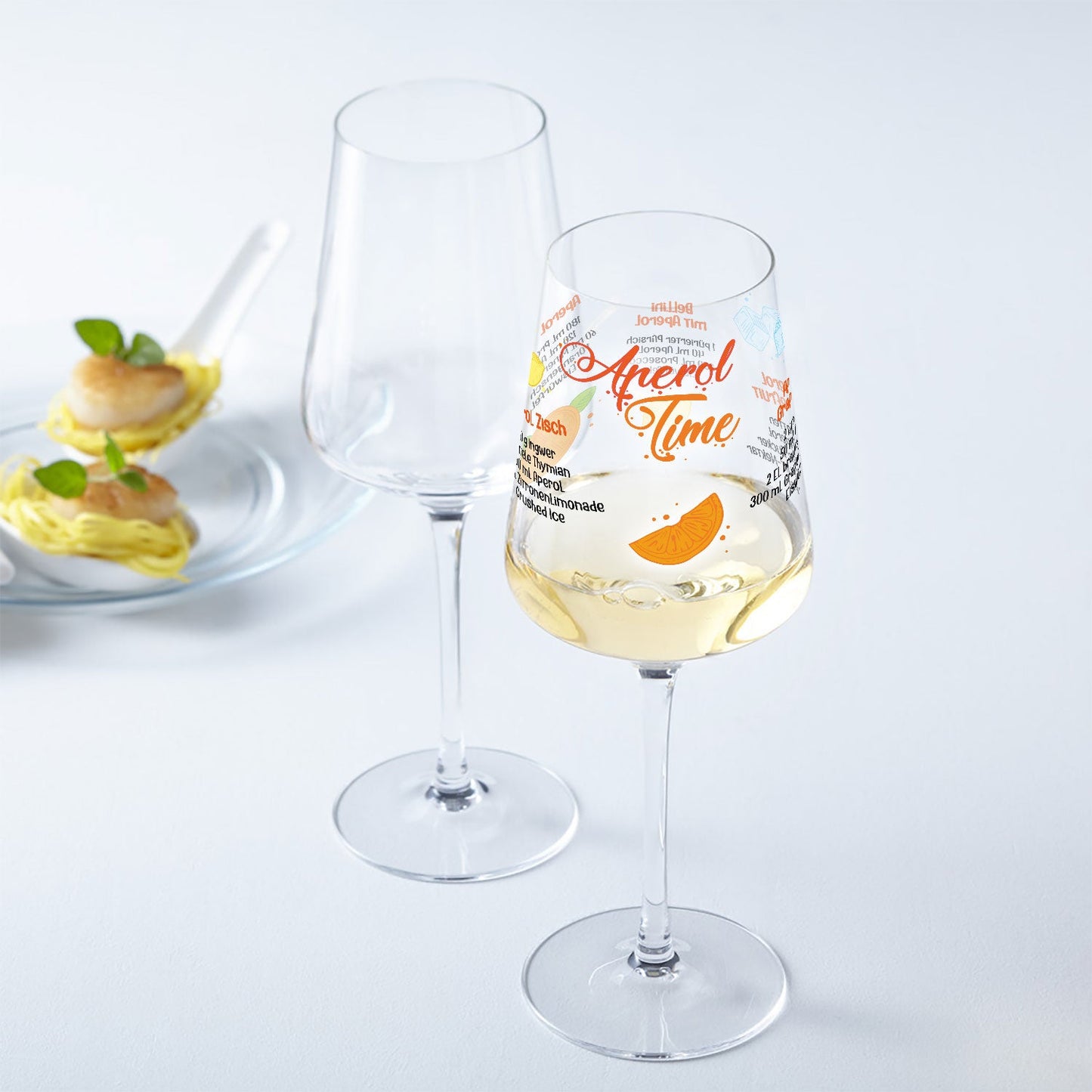 Leonardo Weinglas mit UV Druck "Aperol Rezepte" - 360° Gravur