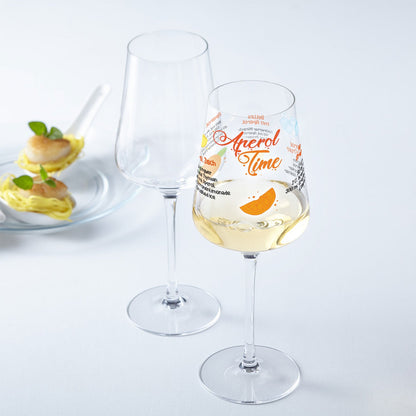Leonardo Weinglas mit UV Druck "Aperol Rezepte" - 360° Gravur