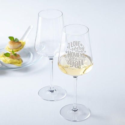 Leonardo Weinglas mit Gravur - "Love every Moment with you"