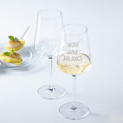 Leonardo Weinglas mit Gravur "Work Wine Balance" Design