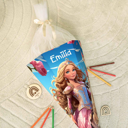 Bedruckte Schultüte mit Namen - Prinzessin