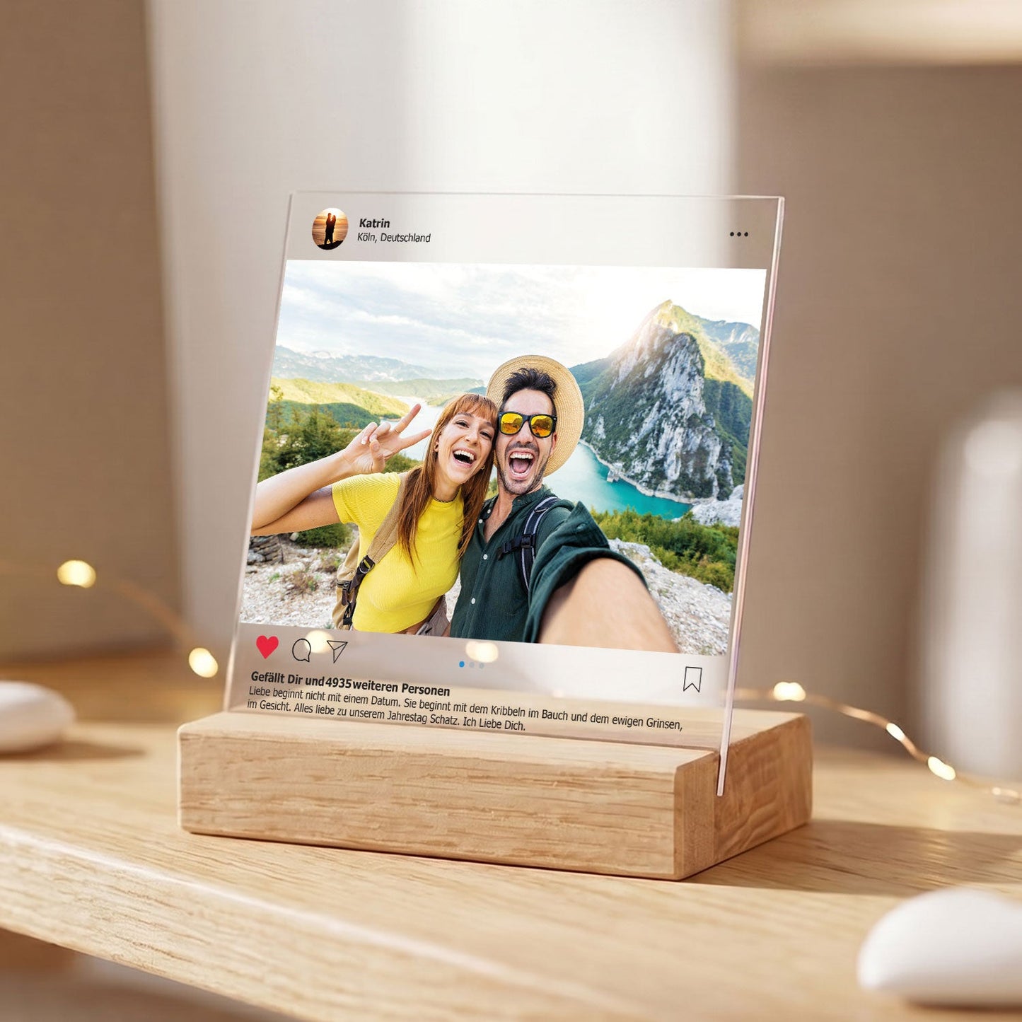 Dein Post als Socialglas mit Foto & Wunschtext - Social Media Geschenk