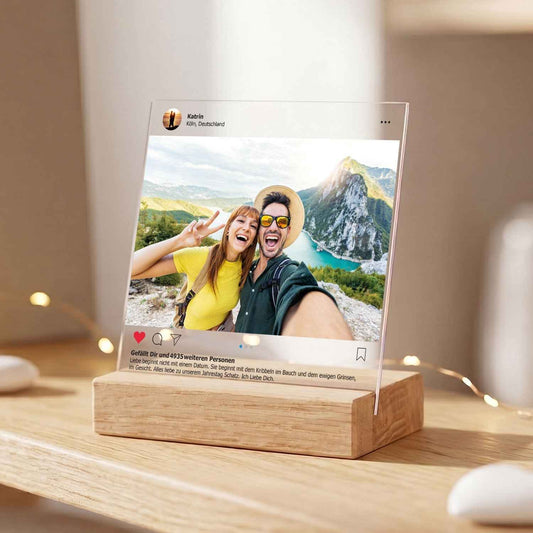 Dein Post als Socialglas mit Foto & Wunschtext - Social Media Geschenk