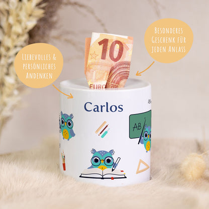 Spardose aus Keramik - Eule