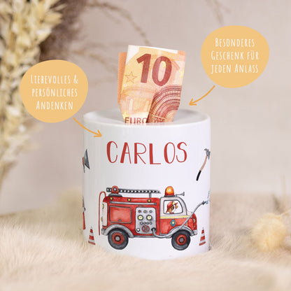 Spardose aus Keramik - Feuerwehr