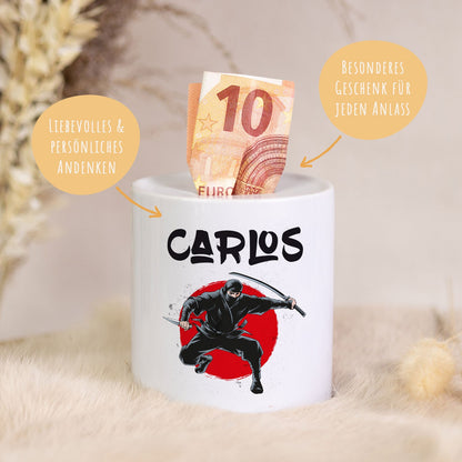 Spardose aus Keramik - Ninja