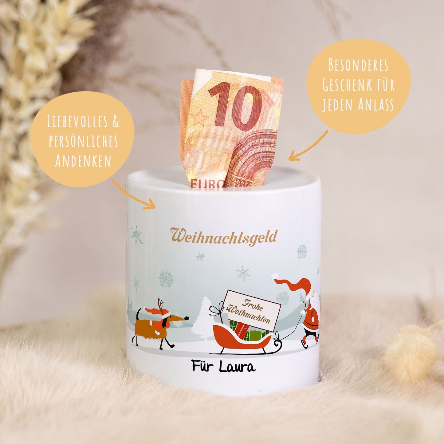 Spardose aus Keramik - Weihnachtsgeld