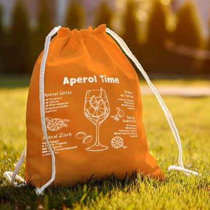 Farbiger Turnbeutel mit DTF-Druck - Aperol Rezepte