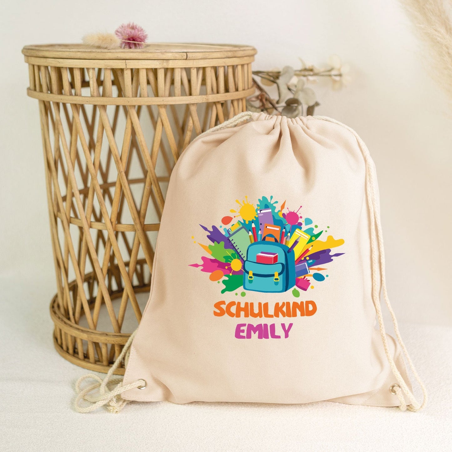 Turnbeutel für Kinder - Schulkind Rucksack - zur Einschulung