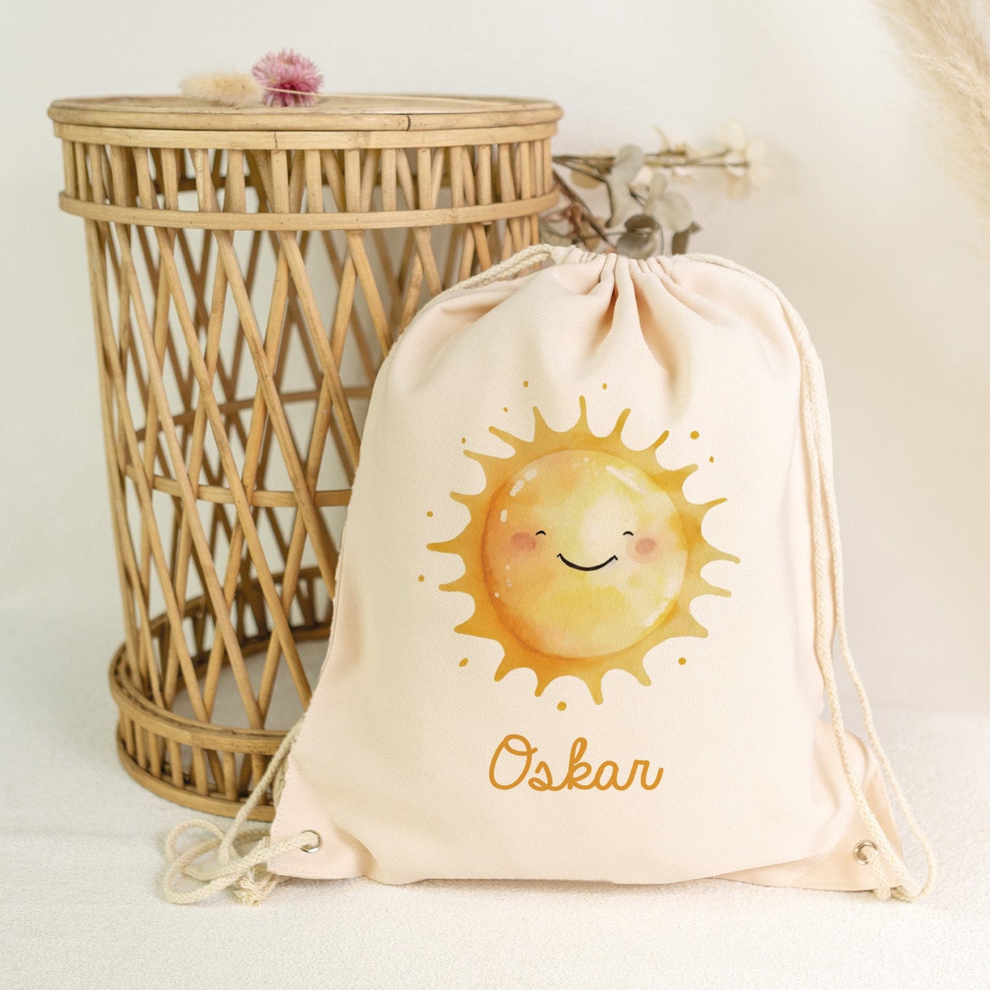 Turnbeutel mit Kindermotiv  - Sonne - für Kinder