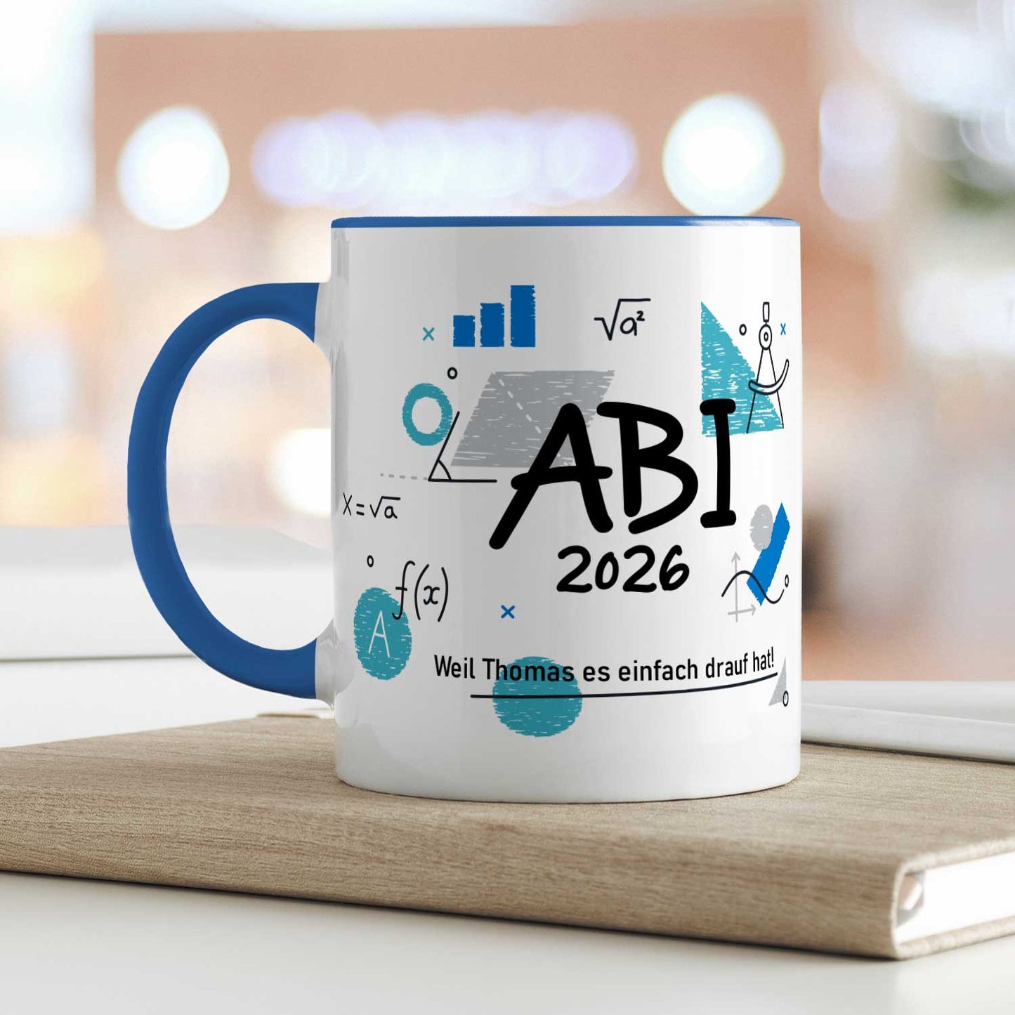 Bedruckte Tasse mit Spruch - Abi - Personalisiert mit Namen