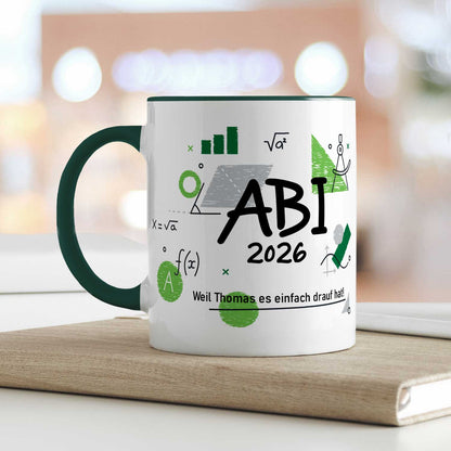 Bedruckte Tasse mit Spruch - Abi - Personalisiert mit Namen