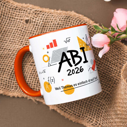 Bedruckte Tasse mit Spruch - Abi - Personalisiert mit Namen