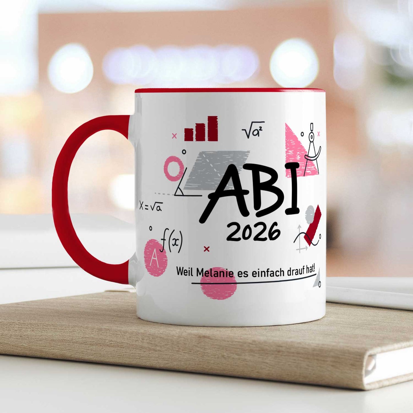 Bedruckte Tasse mit Spruch - Abi - Personalisiert mit Namen
