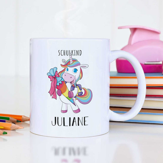 Bedruckte Tasse mit Motiv - Einschulung Pferd