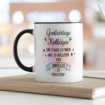 Bedruckte Tasse mit Spruch Großartige Kollegen