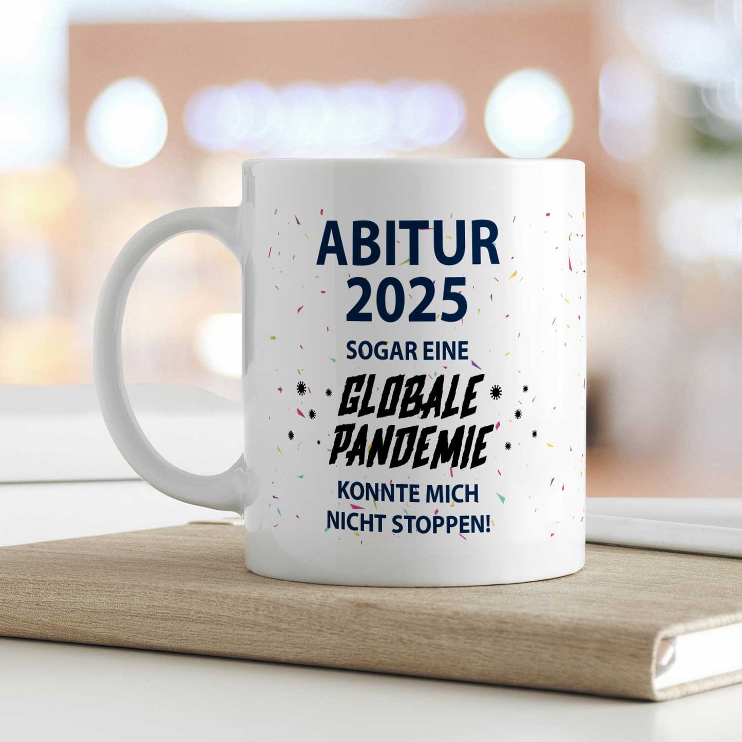 Bedruckte Tasse mit Spruch Pandemie Abitur