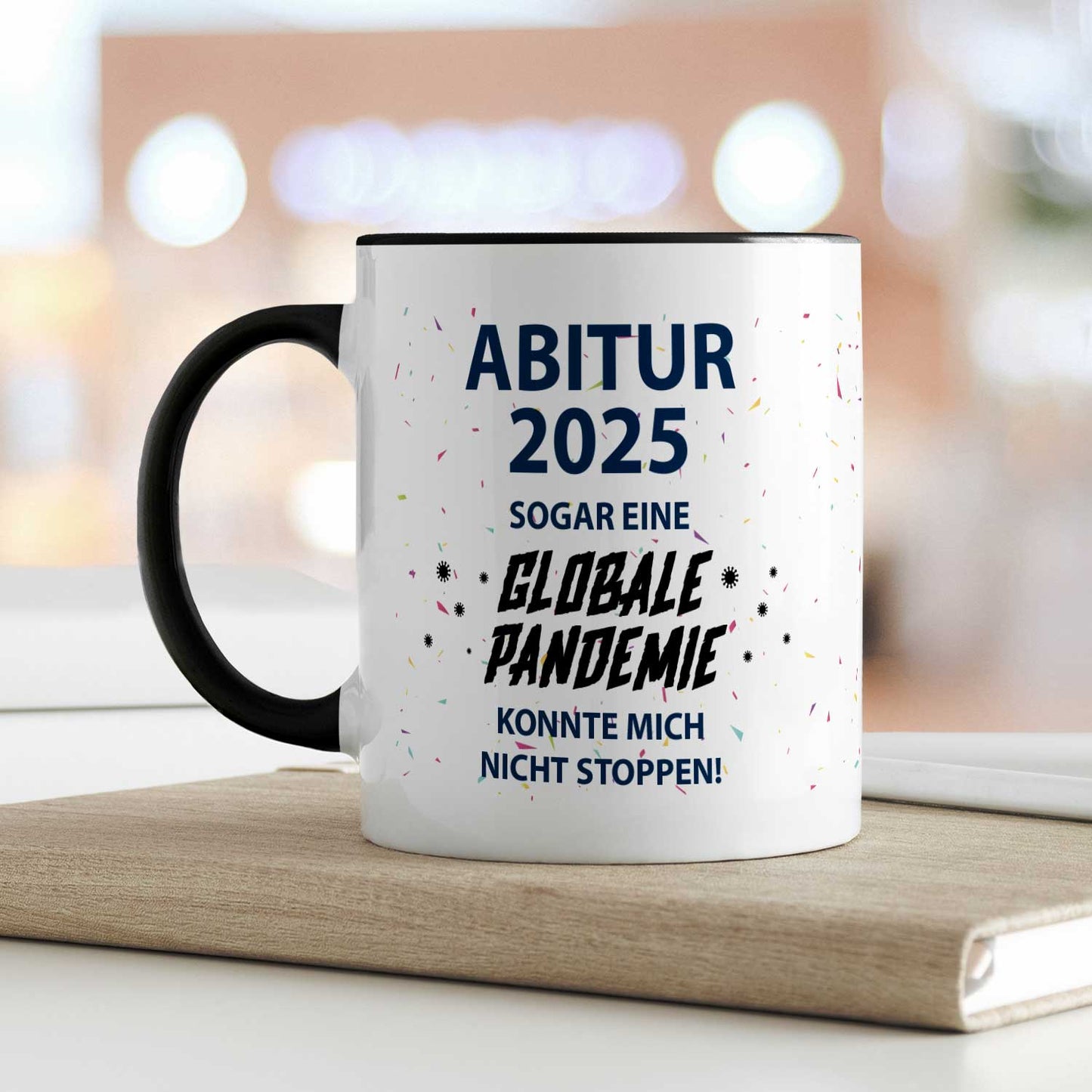 Bedruckte Tasse mit Spruch Pandemie Abitur